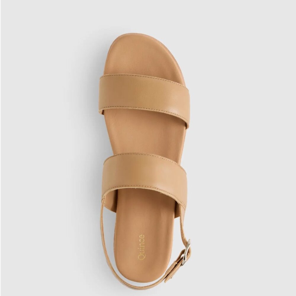 NWT Quince Women Italian Leather Platform Sandal Cashew Tan Shoes 7 - Picture 11 of 11